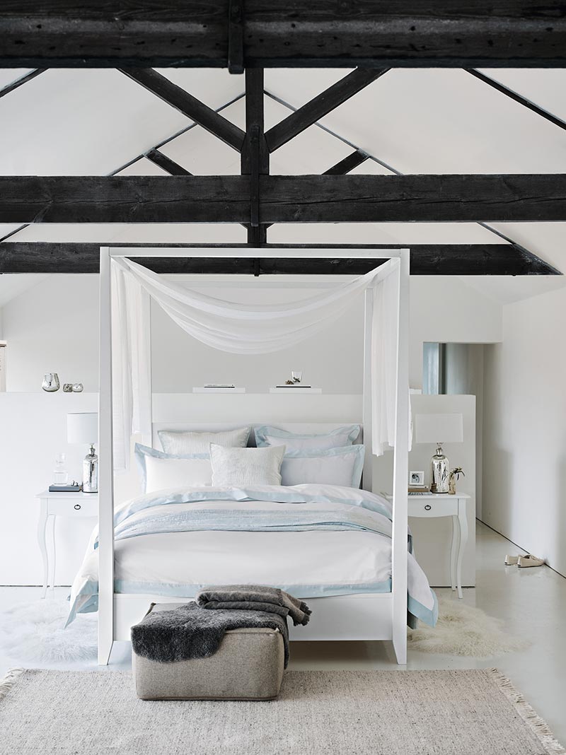Bedroom with calm home decor with linen etc (The White Company/PA)