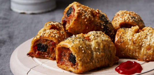 Black pudding sausage rolls by Candice Brown