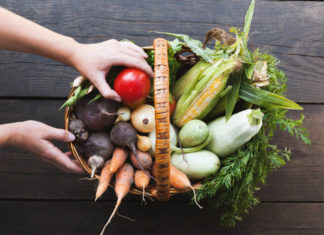 eg fresh food background, healthy market. Organic vegetables