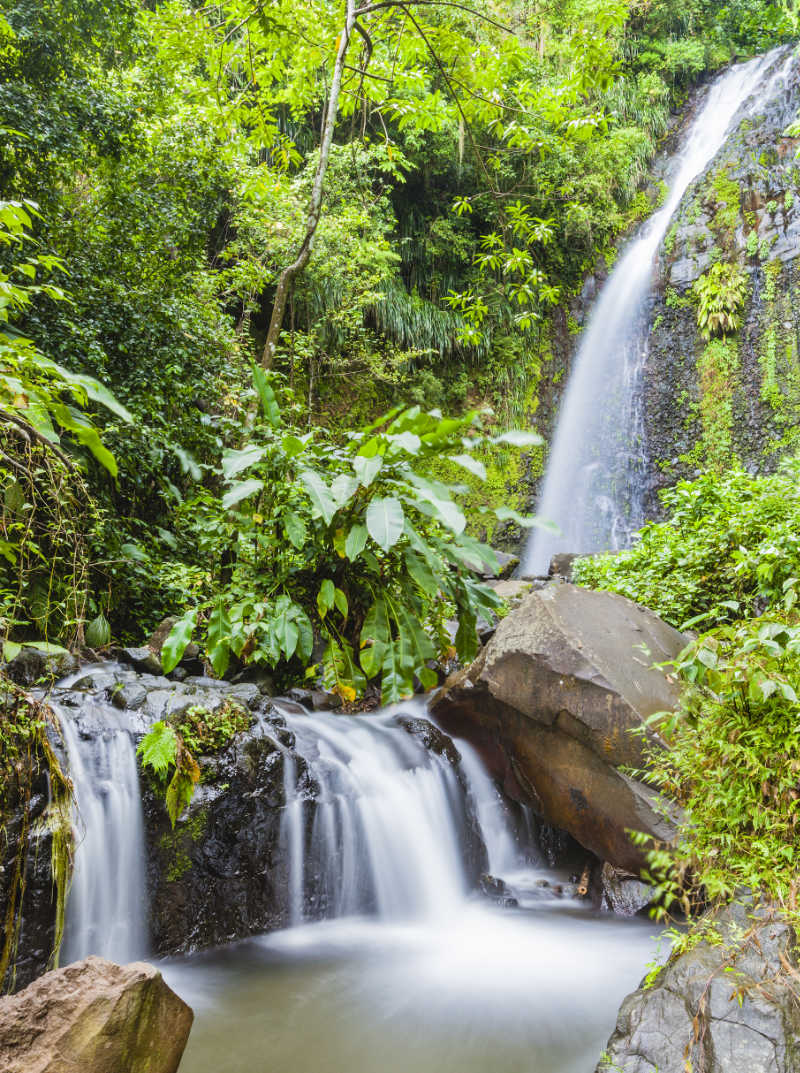 St Vincent & the Grenadines Set in the Richmond Valley rainforest, in the north west of St. Vincent, the Dark View Falls is a main destination of the island. Fed by a tributary of the Richmond River, the waterfall has an elevations of up to 229 feet and flows into two pools that are great for bathing. The easy hike to the waterfalls, of a stunning natural beauty