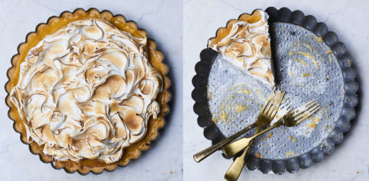 Lemon sherbet meringue pie
