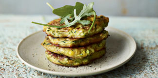 courgette and sweetcorn fritters from Miguel Barclay's Vegan One Pound Meals (Dan Jones/Headline Home/PA)