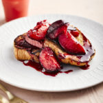 French toast with spiced roasted plums