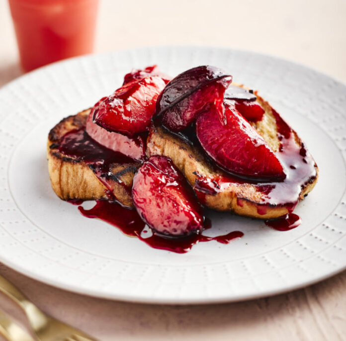 French toast with spiced roasted plums vegan brunch recipes