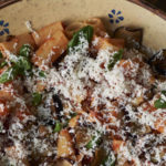 Pasta with aubergine from Rachel Roddy's Two Kitchens (Nick Seaton/Headline Home/PA)