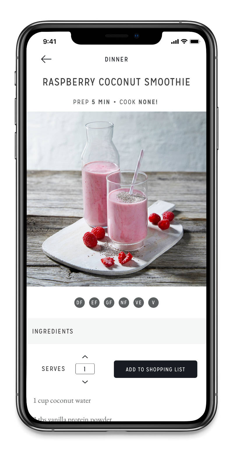 Recipes on the app (Centr/PA)