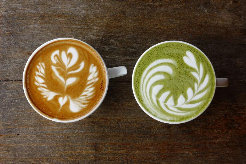 Matcha tea versus coffee