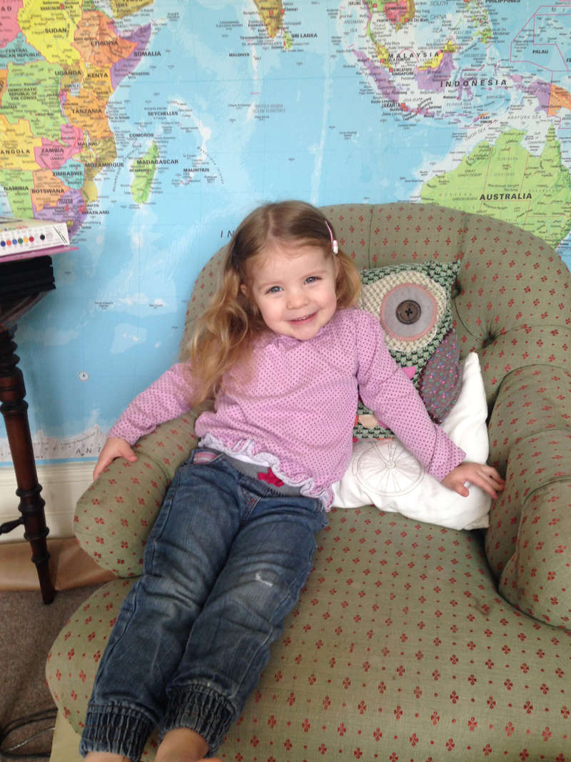 Richard Burr’s daughter, Genevieve, loves their map feature wall (Richard Burr/PA)
