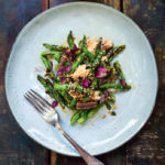Mackerel asparagus salad with sesame vinaigrette from The Tinned Fish Cookbook by Bart Van Olphen