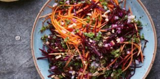 Beetroot, carrot and peanut salad (Nassima Rothacker/PA)