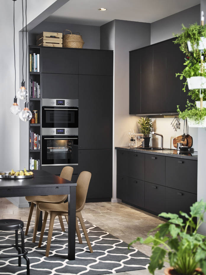 Kungsbacka kitchen cabinet doors are made from recycled wood and covered with a foil made from recycled plastic bottles. Doors start from £18, Ikea (Ikea/PA)