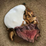 Beef fillet with mushrooms and cheese foam (Ella Walker/PA)