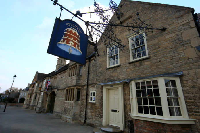 English cheese stilton served in The Bell Inn Hotel in Stilton, Cambridgeshire 