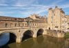 Pulteney Bridge and Weir on the River Avon in the historic city of Bath in Somerset, England