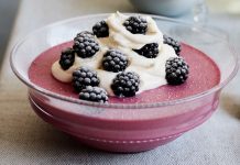 Undated Handout Photo of wild bramble mousse from Simple Comforts by Mary Berry (BBC Books, £26). See PA Feature FOOD Mary Berry. Picture credit should read: Laura Edwards/PA. WARNING: This picture must only be used to accompany PA Feature FOOD Mary Berry