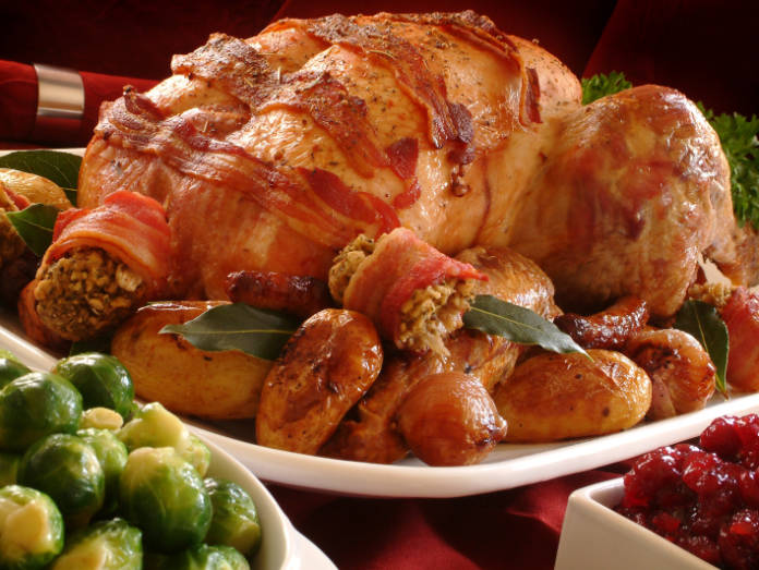 traditional christmas roast turkey platter