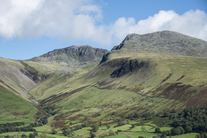 Beautiful Summer landscape of England's highest mountain, Scafell Pike in the stunning Lake District