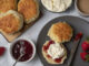 Scones with strawberry jam and whipped cream