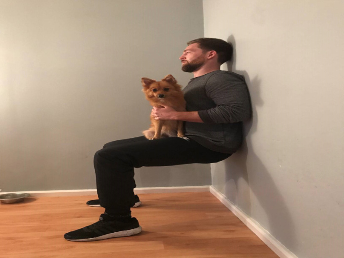 Exercising with your dog squat and sit
