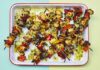 Crispy gnocchi with charred peppers and basil pesto