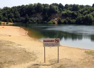 water safety tips Bawsey Pits near Kings Lynn, Norfolk
