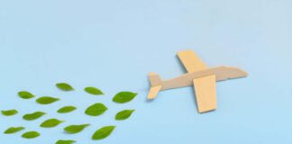 A wooden plane representing sustainable travel companies