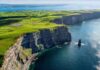 Aerial cliffs of Moher Clare Ireland