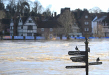 A landscape of a flood, what to do in case of flood
