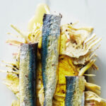 Josh Niland’s salted sardine fillets recipe, with globe artichokes on grilled bread
