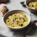 Leftover chicken soup from At Mama’s Table by Rochelle Humes
