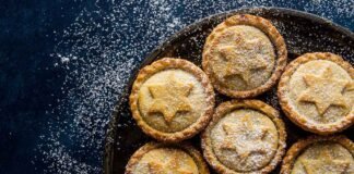 Mince pies on a plate