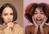 2022 hair trends Brunette bob hair; Curly hair with copper highlights