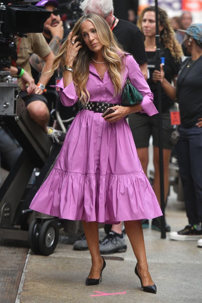 A Generic Photo of Sarah Jessica Parker on the set of And Just Like That