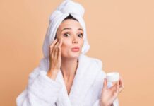 Tiktok skincare hacks: Woman applying cream to her face