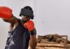 Fitness trends: Boxer using a VR headset to train