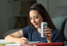 Energy Drink effects: woman drinking energy drink