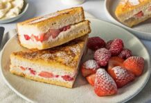 Strawberry and cream cheese french toast