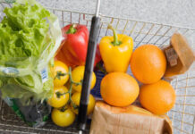 How to save money on food shopping: food in shopping basket