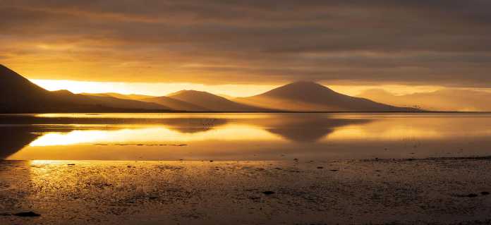 Tralee Bay in County Kerry, Ireland at sunset 