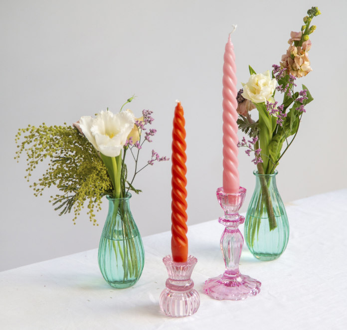Warm Coloured Spiral Candles – 4 Pack, Talking Tables