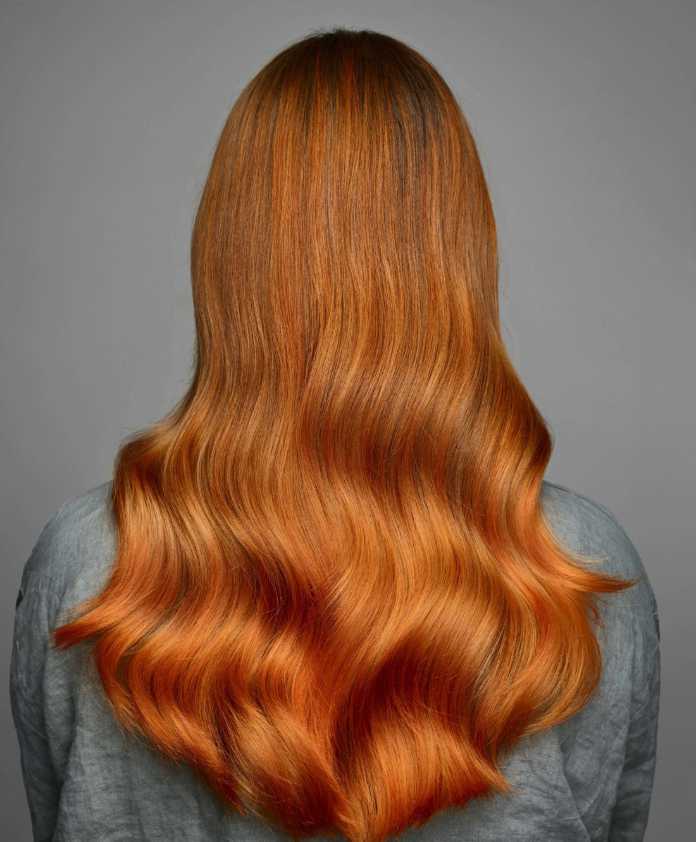 Copper wavy hair