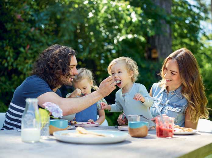 Joe Wicks with wife Rosie and children Indie and Marle