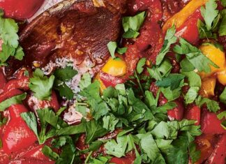 Slow-cooked peppers from Nistisima by Georgina Hayden