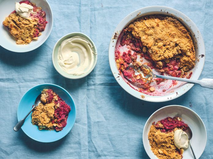 Summer strawberry and raspberry crumble from Easy by Chris Baber