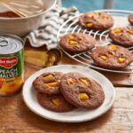 Del Monte peach and Marzipan Chocolate Chunk Biscuits