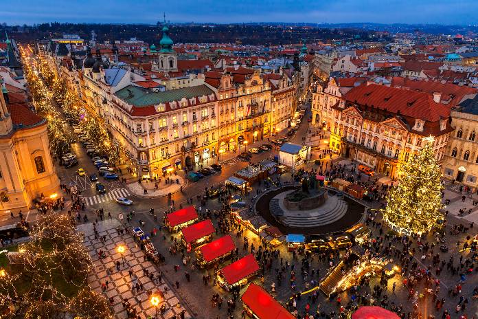 Old Town Square at Christmas time in Prague