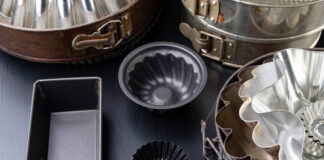 Selection of cake tins and bakeware